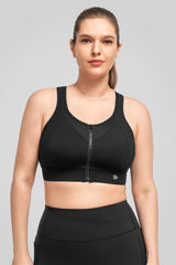 Reggiseno da corsa imbottito con cerniera frontale in rete Jacquard Echo | Reggiseno sportivo ad alto sostegno da donna