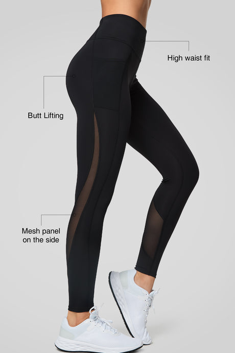 Leggings da corsa con tasche in rete a vita alta Power, 26" | Leggings da donna con supporto elevato