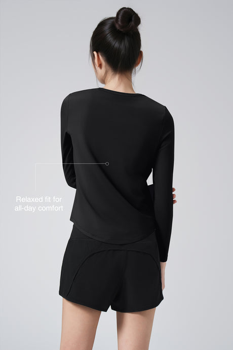 Anywhere™ Solid Color Long Sleeve Shirt| Women's Long Sleeve T-shirt