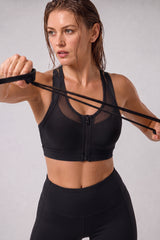 Power™ Zip Front Breathable Full-Coverage Running Bra | Women's High Support Sports Bra