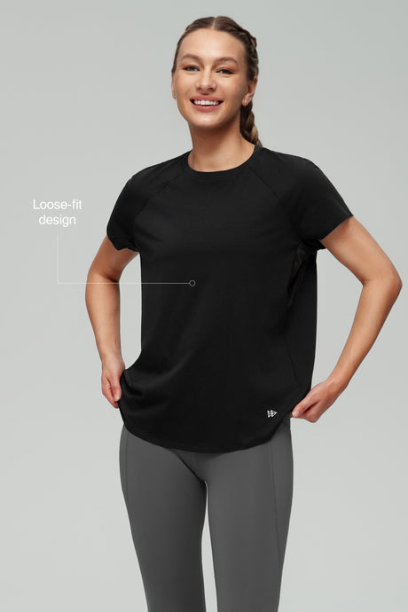 Camiseta cómoda de color liso con espalda de malla en cualquier lugar