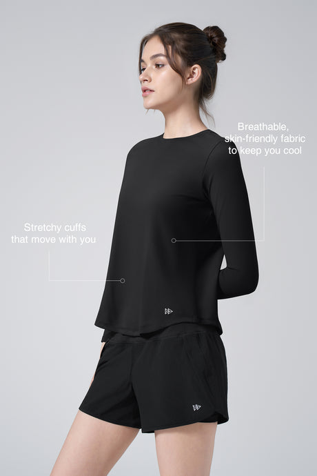 Anywhere™ Solid Color Long Sleeve Shirt| Women's Long Sleeve T-shirt