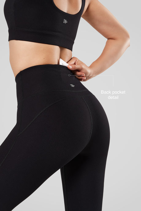 Echo™ Ribbed Stretchy Tummy Control Leggings 29'' | Women's Light Support leggings