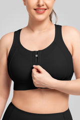 Reggiseno da corsa imbottito con cerniera frontale in rete Jacquard Echo | Reggiseno sportivo ad alto sostegno da donna