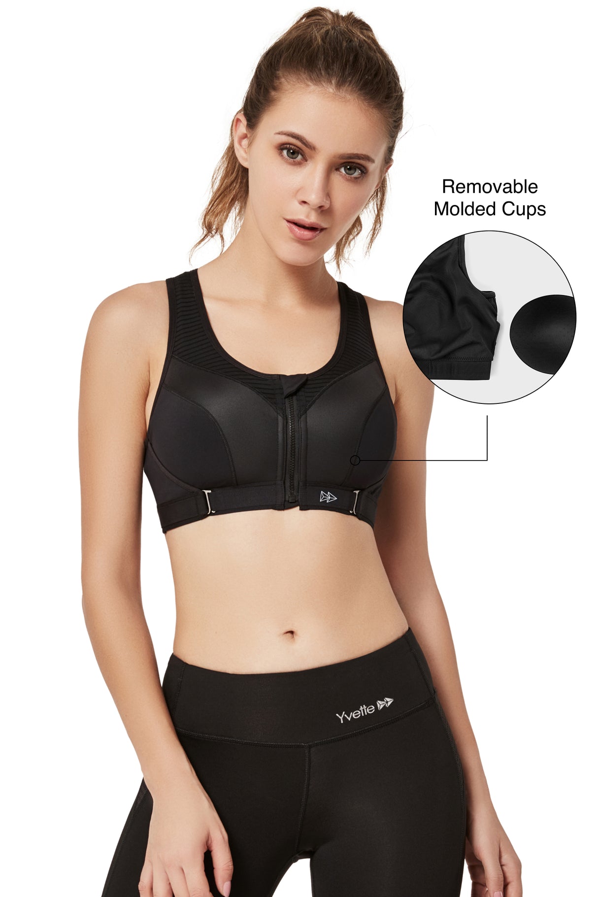 Sujetador para correr acolchado y ajustable Power | Sujetador deportivo de alta sujeción para mujer
