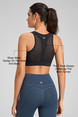 Power™ Zip-Front Mesh-Back High-Support Running Bra | Women's High Support Sports Bra