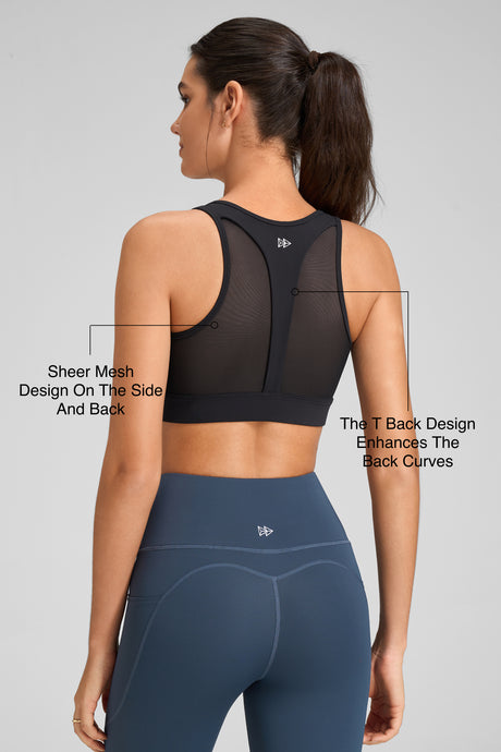 Power™ Zip-Front Mesh-Back High-Support Running Bra | Women's High Support Sports Bra