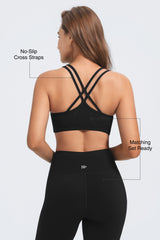 Anywhere™ No-Slip Crisscross Straps Removable Cups Yoga Bra | Women's Light Support Sports Bra Best For Yoga, HIIT