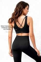 Gepolsterter Longline-Yoga-BH mit breitem Unterbrustband | Sport-BH für Damen mit leichter Stützfunktion