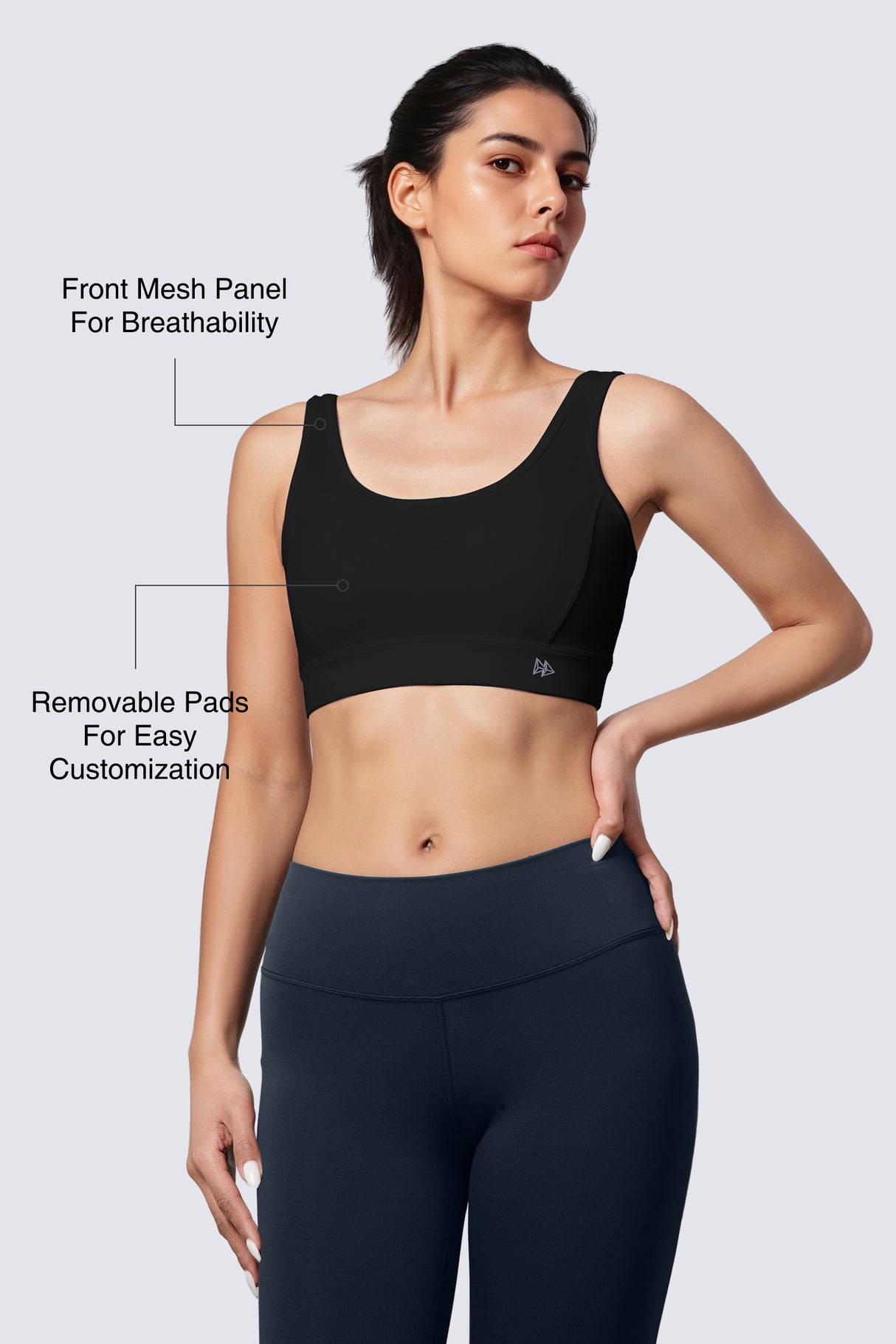 Shift™ Jacquard Mesh Yoga Bra with Wide Straps & Removable Pads | Women's Light Support Sports Bra