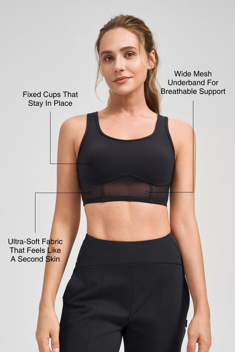 Anywhere™ Breathable Light-Support Yoga Bra with Sewn-In Pads | Women's Light Support Sports Bra