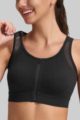 Power™ Zip-Front Mesh-Back High-Support Running Bra | Women's High Support Sports Bra