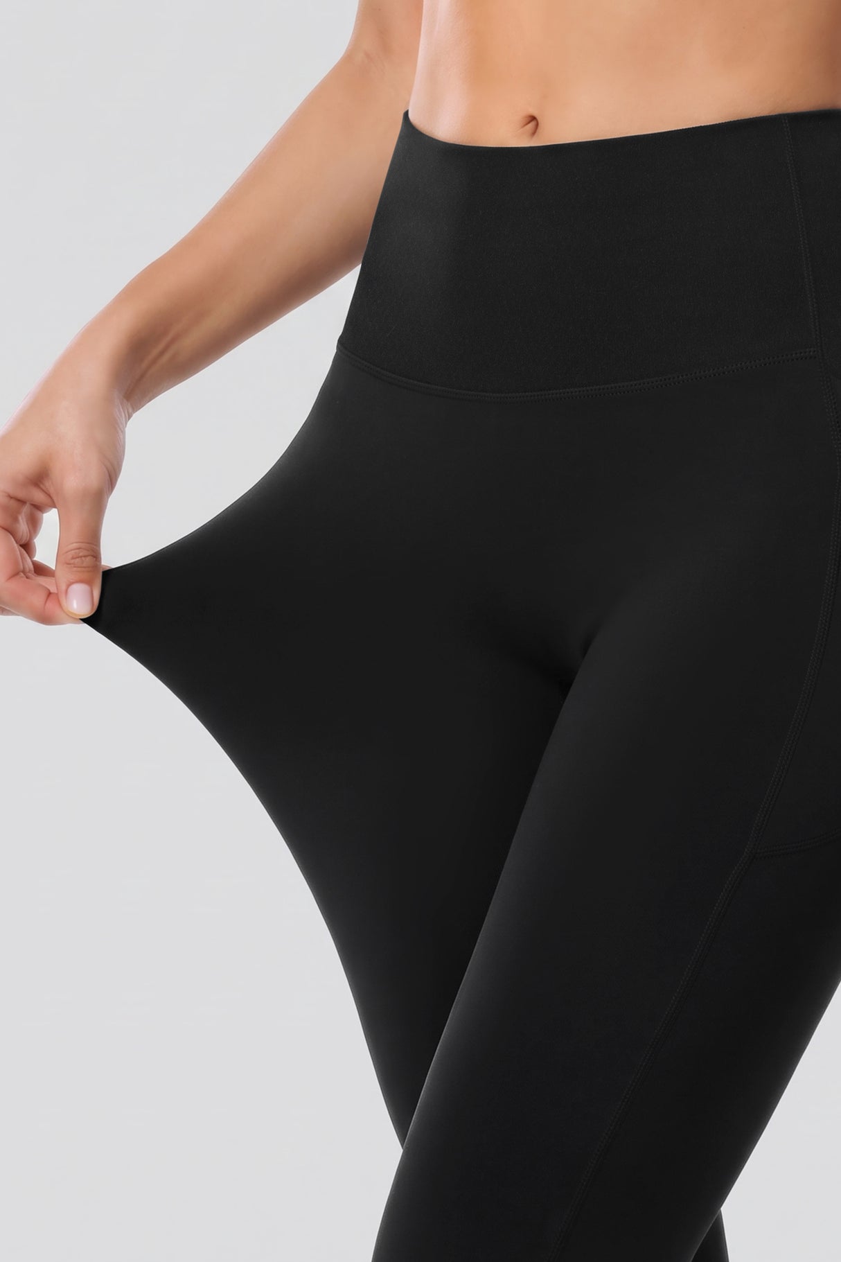 Power High Rise Supportive No Front Seam Pockets Curve Sports Leggings 27 Inch | Women's High Support Leggings