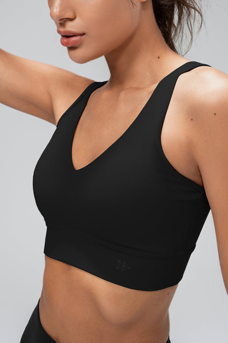 Anywhere™ Removable Cups V-Neck Soft Light Support Bra | Women's Light Support Sports Bra Best For Yoga, HIIT - image 6