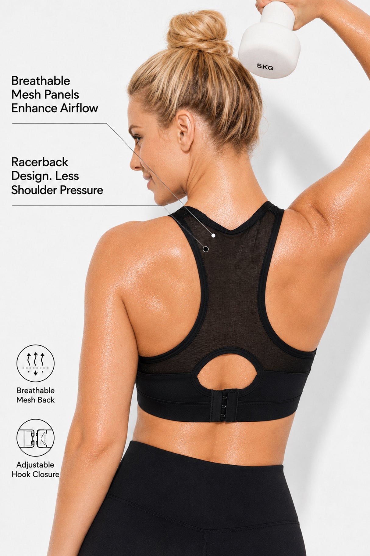 Shift™ Racerback Breathable Full-Coverage Running Bra | Women's High Support Sports Bra