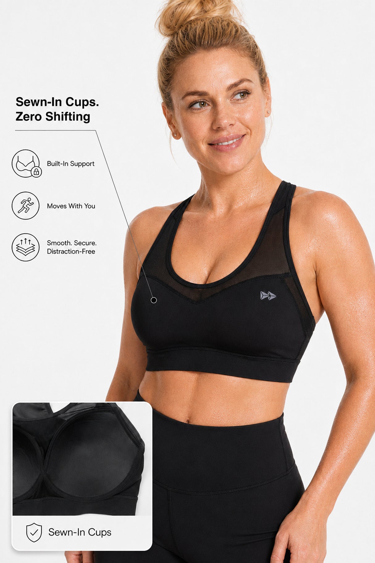 Shift™ Racerback Breathable Full-Coverage Running Bra | Women's High Support Sports Bra