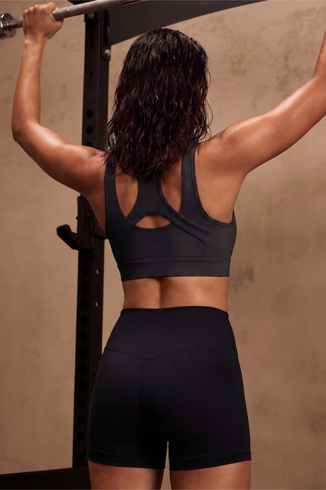 Power™ Front Zip Full Coverage Racerback Mesh Running Bra | Women's High Support Sports Bra