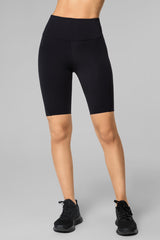 Echo högmidjade löparshorts med kort passform, 23 cm | Damsportshorts med högt stöd