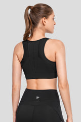 Reggiseno da corsa imbottito traspirante perforato con cerniera frontale Echo | Reggiseno sportivo ad alto sostegno da donna