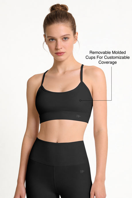 Anywhere™ Removable Cups Y-Back Jacquard Light Support Bra | Women's Light Support Sports Bra Best For Yoga, HIIT - image 14