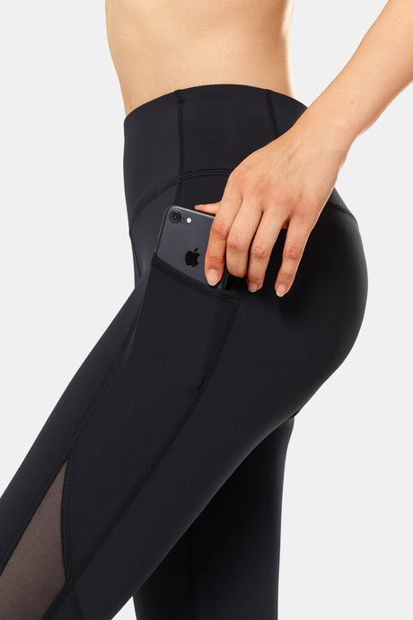 Sculpt Side Pocket Mesh Running Leggings | Women's High Support Leggings
