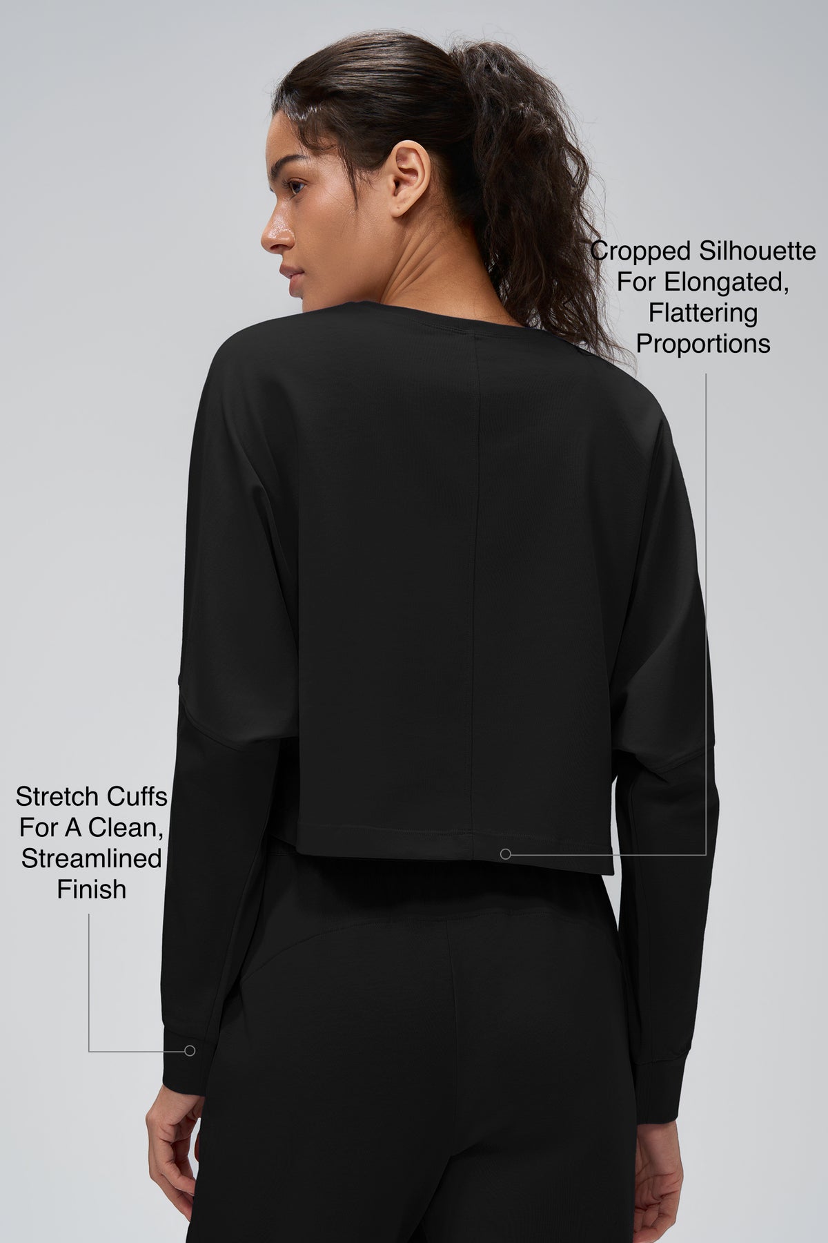 Anywhere™ Women's Cropped Batwing Sleeve Sweatshirt