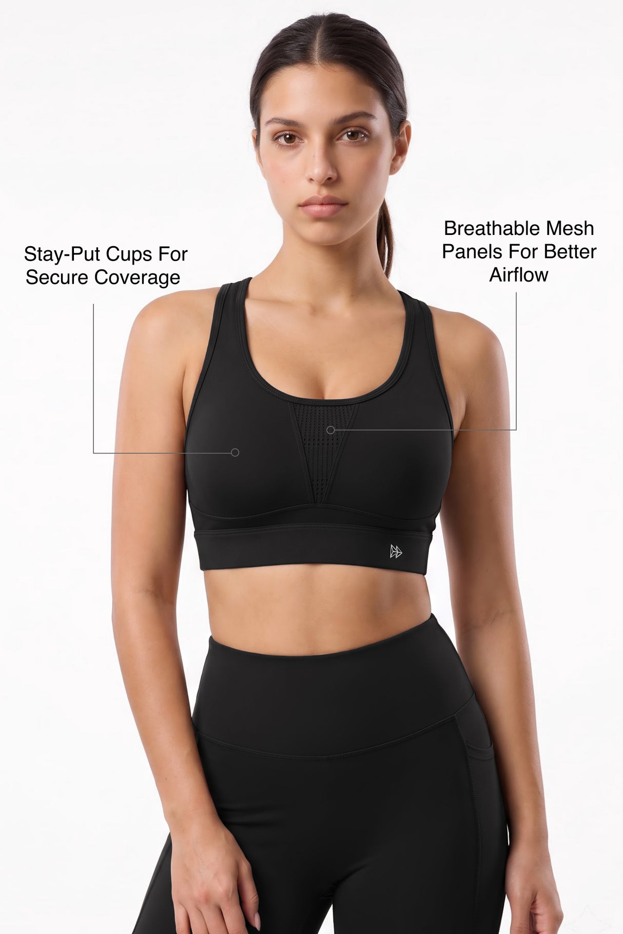 Power™ Breathable Panel With Adjustable Support Sports Bra | High Support for Running, HIIT & Training