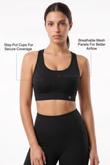 Power™ Breathable Panel With Adjustable Support Sports Bra | High Support for Running, HIIT & Training