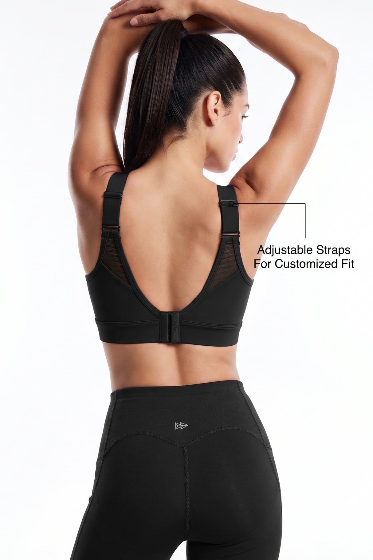 Shift™ Adjustable Straps Breathable Mesh With Sewn-In Pads High Support Sports Bra | High-Impact Support Best For Running, HIIT, Yoga & Training