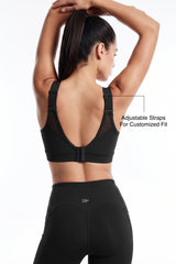 Shift™ Adjustable Straps Breathable Mesh With Sewn-In Pads High Support Sports Bra | High-Impact Support Best For Running, HIIT, Yoga & Training