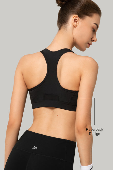Enfold™ Zip Front Padded Running Bra | Women's High Support Sports Bra