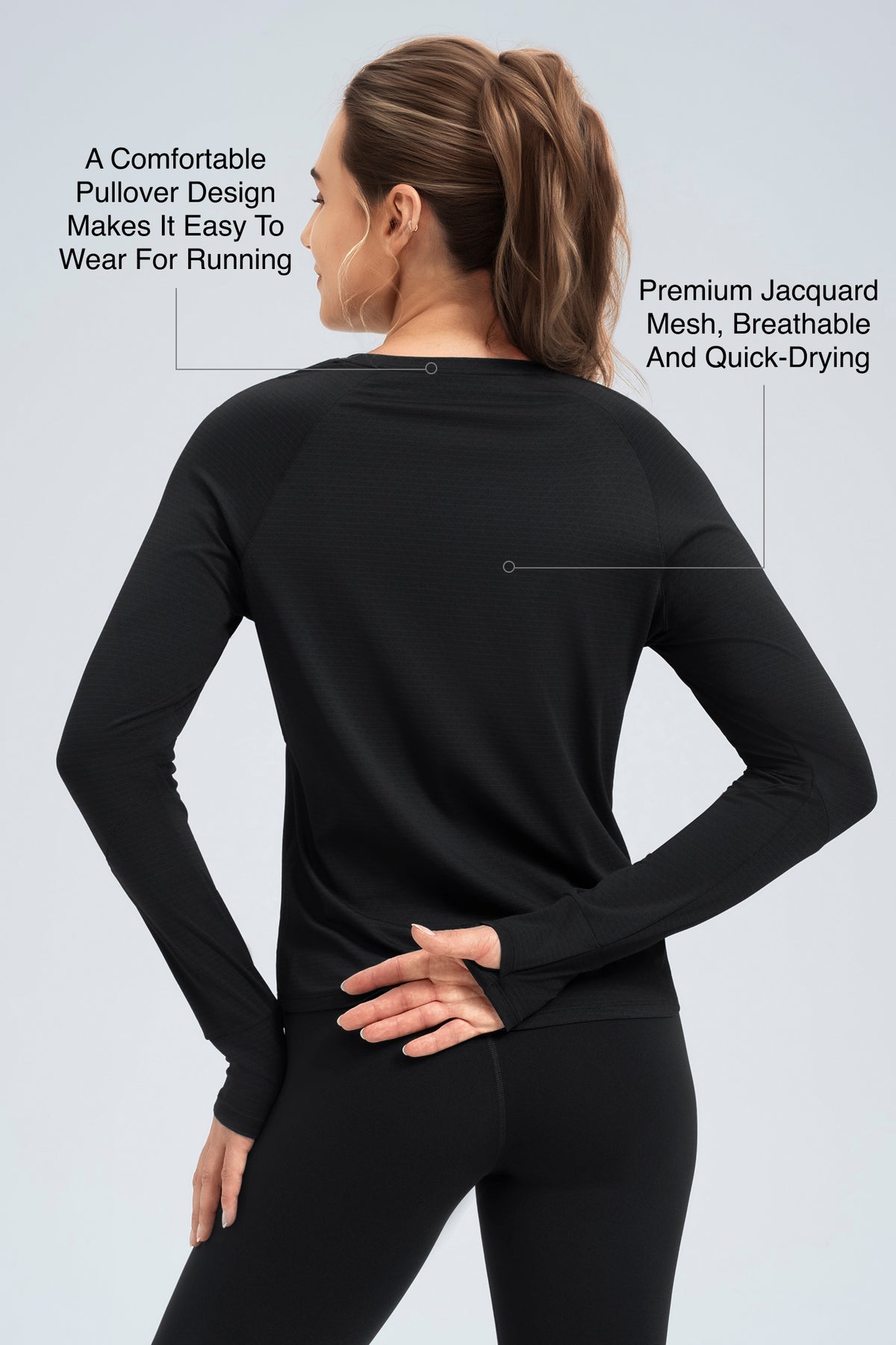 Anywhere™ Performance Jacquard Mesh Long Sleeve T-shirt | Women's Long Sleeve T-shirt
