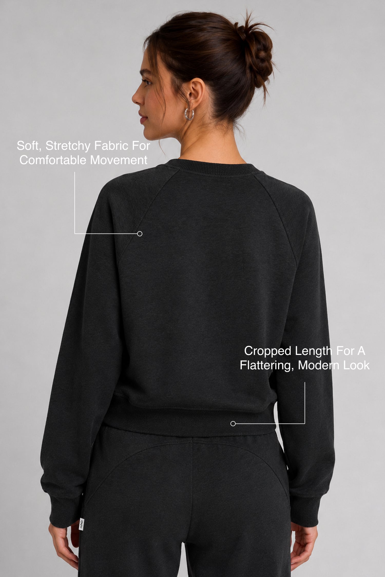 Anywhere™ Cropped Stretch Sweatshirt With Relax Fit | Women's