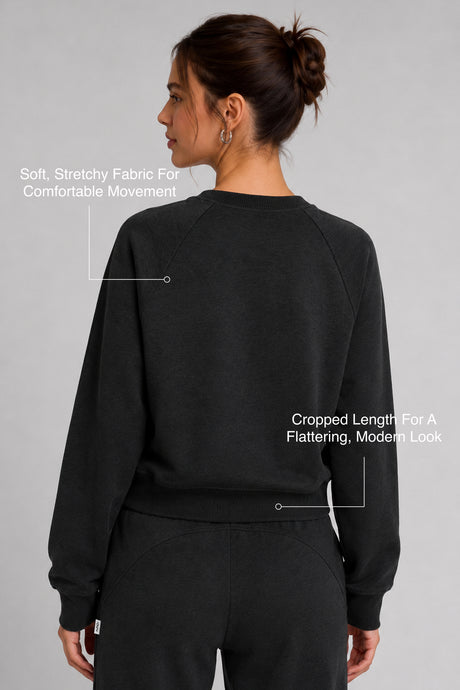 Anywhere™ Cropped Stretch Sweatshirt With Relax Fit | Women's Sports Sweatshirt