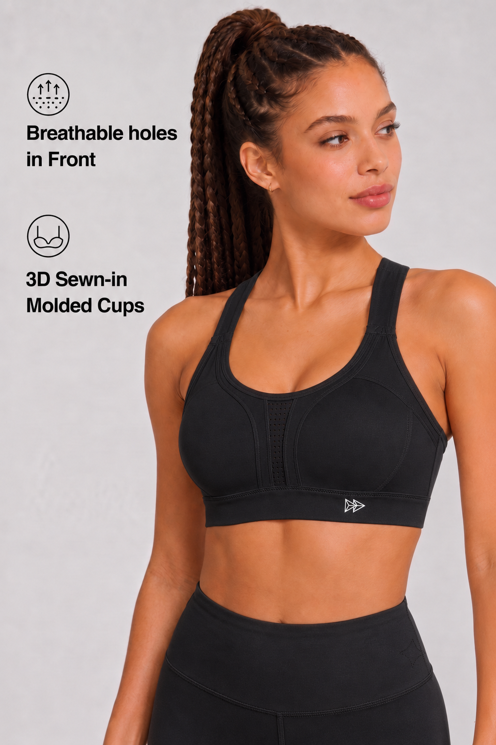 Power™ Adjustable Crisscross Padded Running Bra | Women's High Support Sports Bra