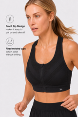 Enfold™ Zip-Front Breathable Racerback High-Support Bra for Larger Busts | Women's High Support Sports Bra