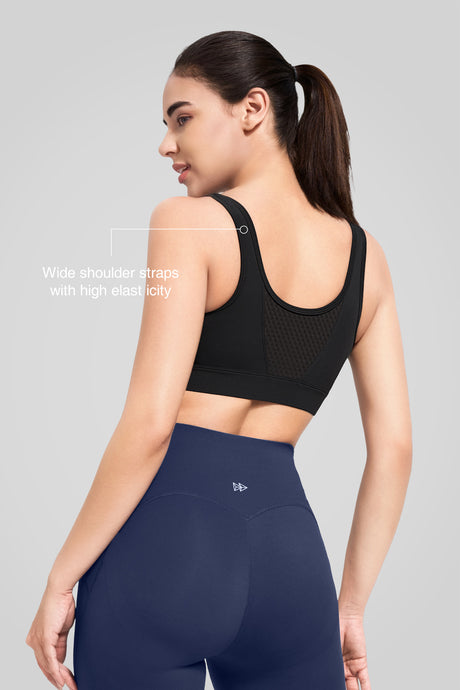 Reggiseno sportivo Power Grid Mesh con cerniera frontale | Reggiseno sportivo ad alto sostegno da donna