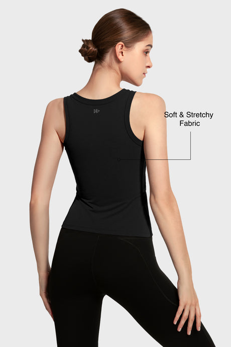 Camiseta de tirantes con escote en V y almohadillas integradas | Camiseta deportiva para mujer