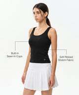 Anywhere Built-In Fixed Cups Tank For Daily Yoga | Women's Sports Tank For Yoga & Daily