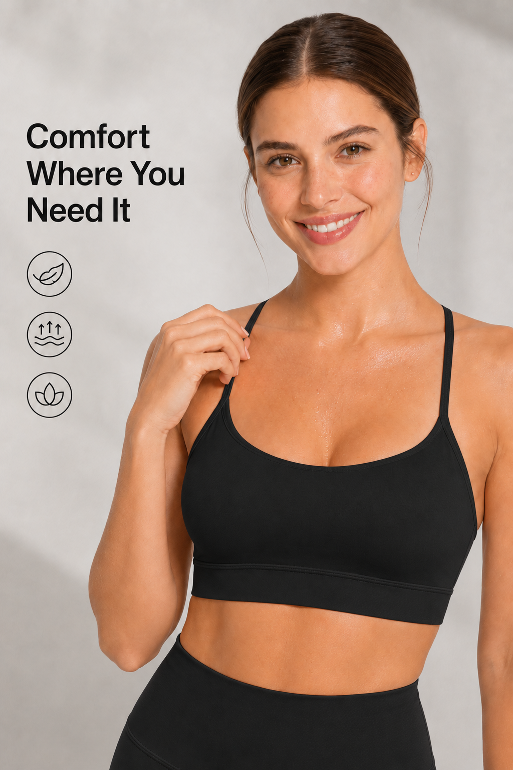 Anywhere™ Scoop Neckline Strappy Padded Yoga Bra | Women's Light Support Sports Bra