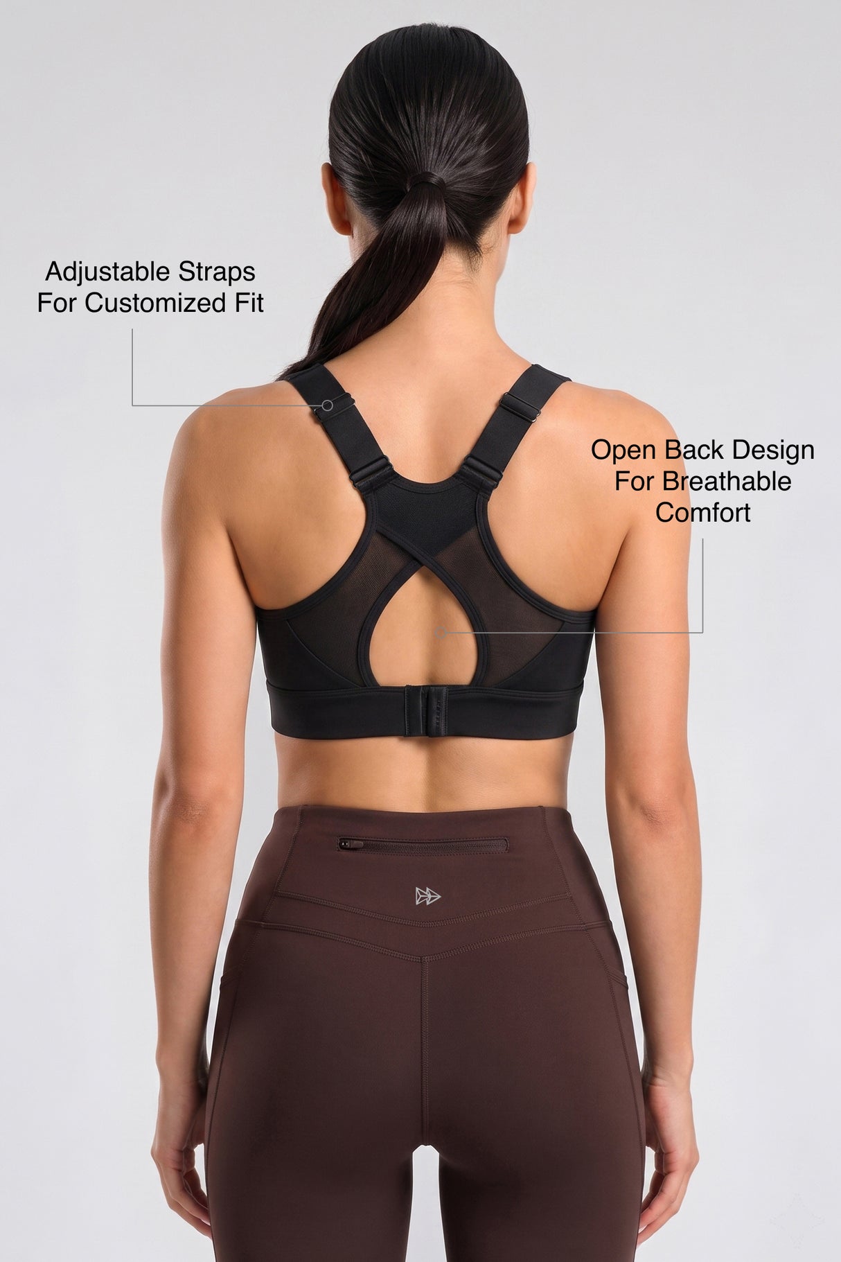 Shift™ Adjustable Straps Breathable Mesh High Support Sports Bra | High Support Bra With Adjustable Bounce-Control Support for Running, HIIT & Training