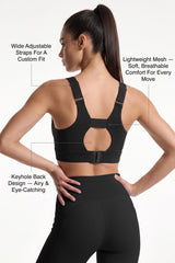 Power™ V-Neck Keyhole Back High Support Sports Bra | High-Impact Bounce Control Without Flattening for Running, HIIT & Training