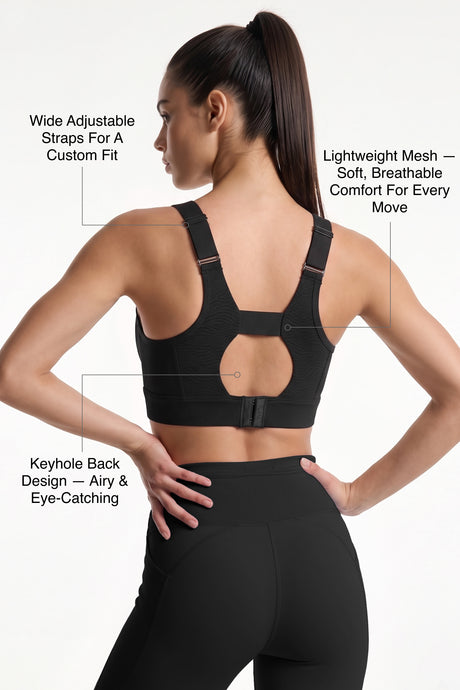 Power™ V-Neck Keyhole Back High Support Sports Bra | High-Impact Bounce Control Without Flattening for Running, HIIT & Training - image 9