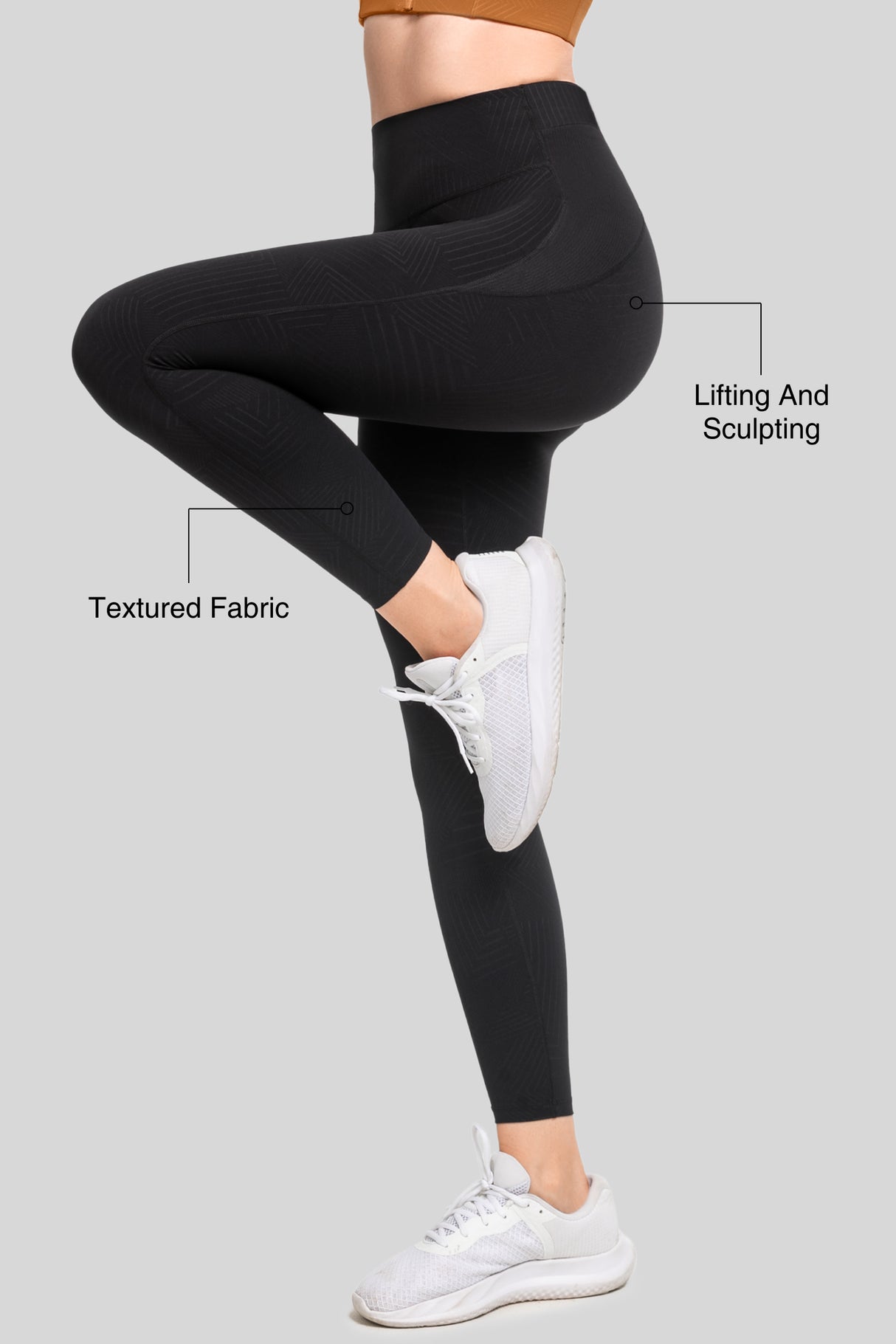 Echo löparleggings med hög midja och rumplyftande 66 cm | Damleggings med högt stöd