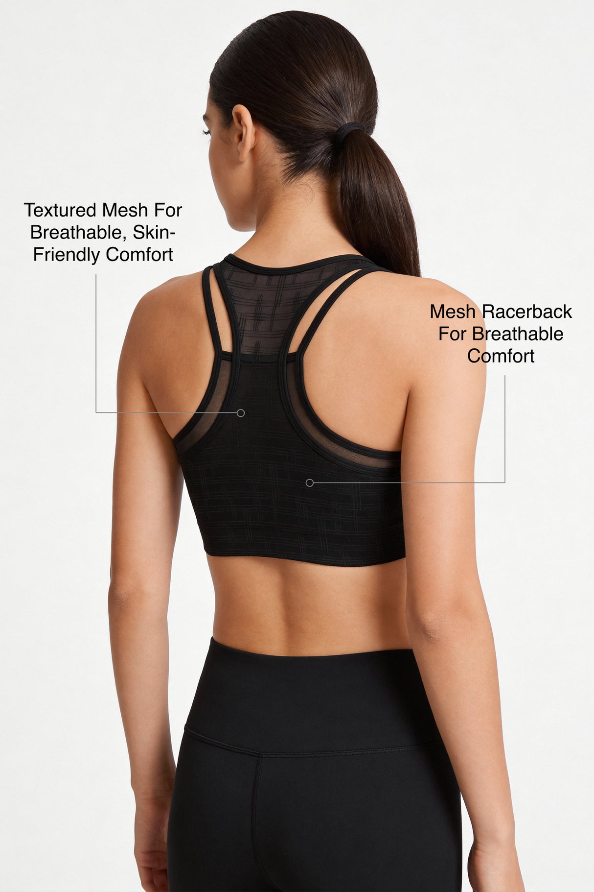 Power™ Front-Zip Jacquard Mesh Racerback Sports Bra | High-Impact Support for Running, HIIT & Training