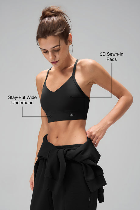 Anywhere Y-Back Design Insydda Yoga-BH med Vadder | Sport-BH med Lätt Stöd för Damer