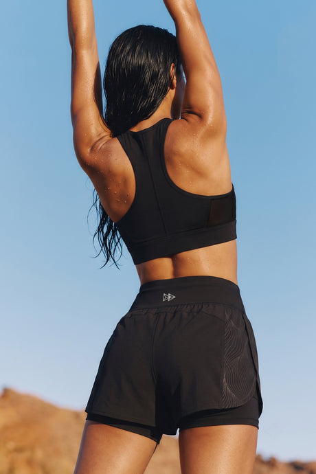Reggiseno da corsa imbottito con zip frontale Enfold Racerback | Reggiseno sportivo ad alto sostegno da donna