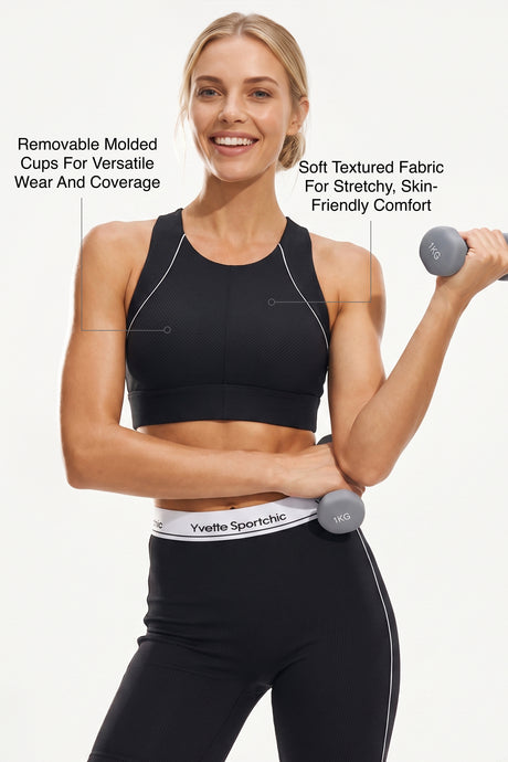 Anywhere™ Removable Cups Racerback Longline Light Support Bra | Women's Light Support Sports Bra Best For Yoga, HIIT - image 9