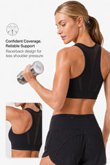 Enfold Zip Mesh gepolsterter Lauf-BH | Damen-Sport-BH mit starkem Halt