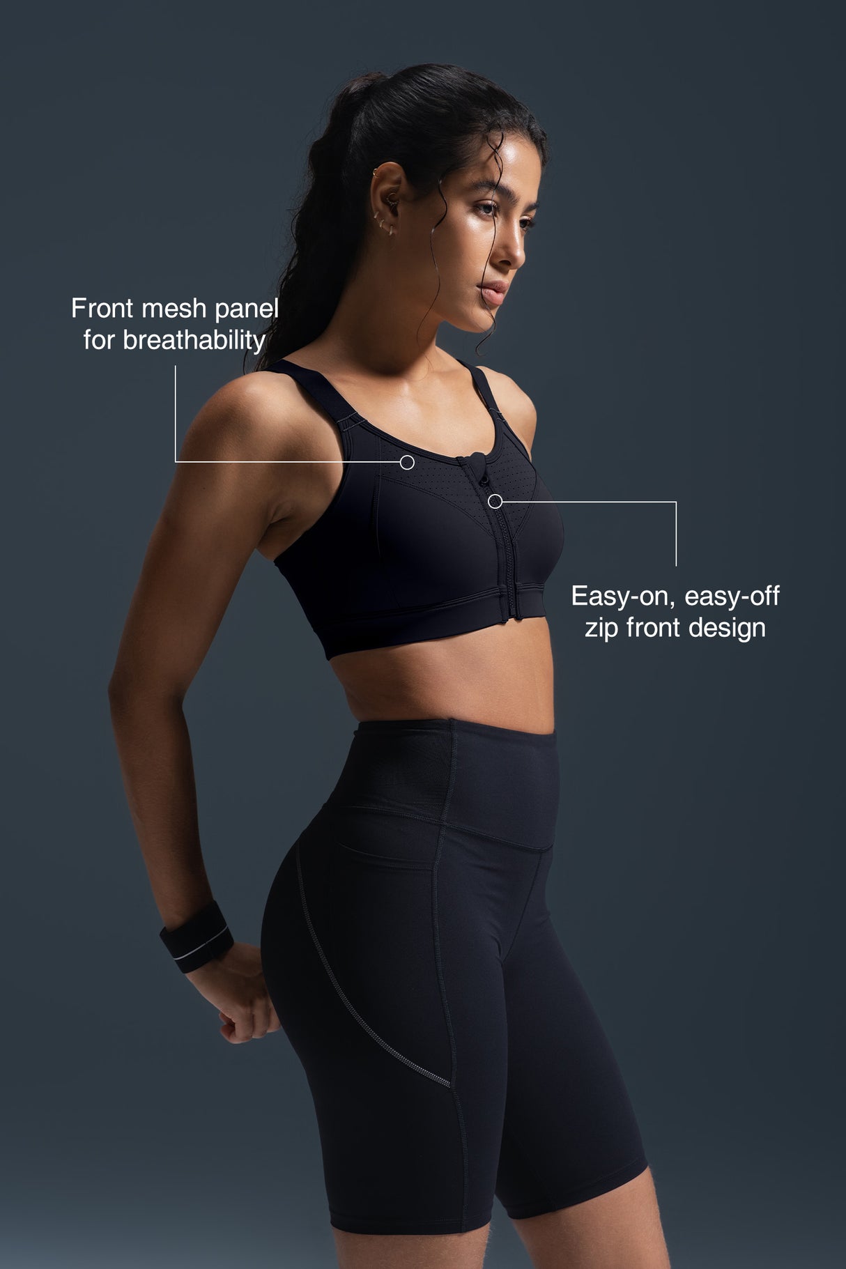 Power™ Soft Adjustable High-Support Mesh Running Bra | Women's High Support Sports Bra